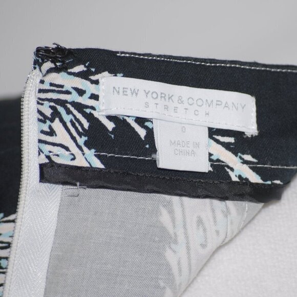 BOHO Cotton Pencil Skirt Stretch New York & Company Size 0 Midi Office EUC - Picture 6 of 6